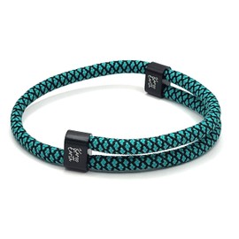 Karoo Earth Unisex Rope Bracelet | Adjustable Paracord Durable Waterproof Bracelet | Nautical Braided Surfer Bracelet (Turquoise & Black)
