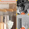 Plowatxi 2 Pack Belt Hanger with 16 Hooks, Non-Slip Wooden