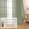 LAMIT Semi Sheer Linen Curtains 45 Inches Long 2 Panels,
