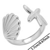 TACBSP Shell Starfish Ring for Women Opening Seashell Ring Adjustable
