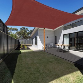 Ankuka Waterproof Sun Shade Sails Canopy Awning Shelter, UV Blockage Backyard Patio Garden Carport, (13'x19.5', Terra)