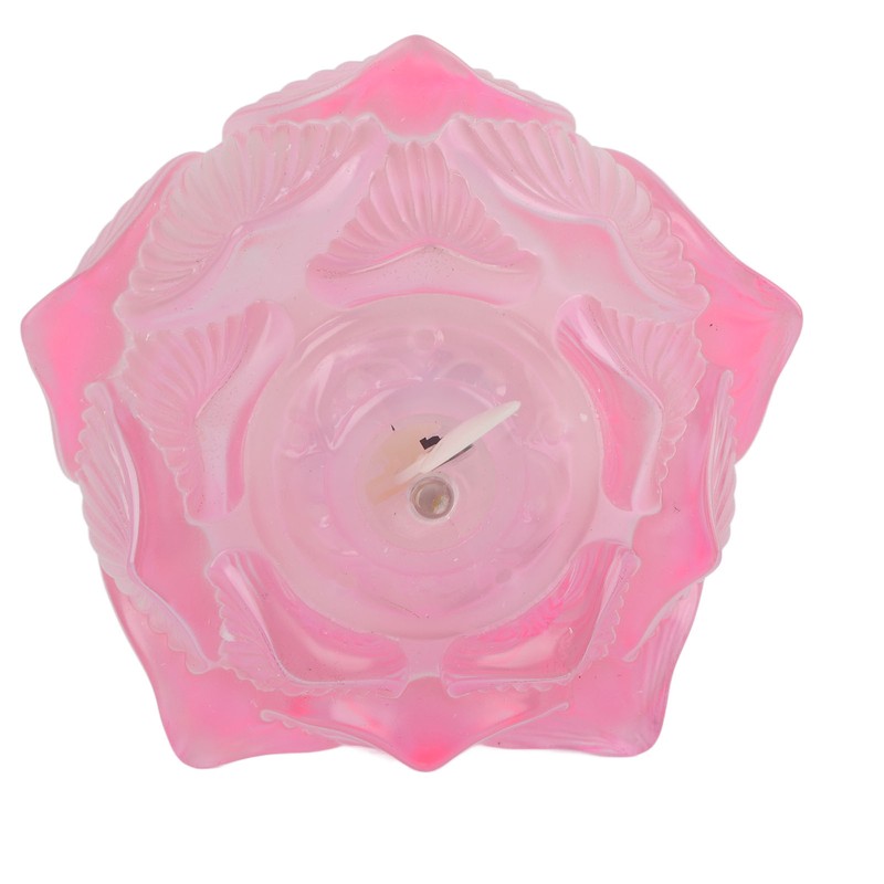 LED Flower Lamp Imitation Glass Yellow Light Electronic Candle Lotus