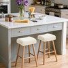EVOLLER Waterproof Bar Stool Covers Set of 2 Rectangle Beige
