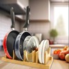 Bamboo Pot Lid Organizer for Cabinet & Kitchen Counter, Pan