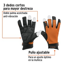 Truper GU-635, Guantes para mecánico, alta sensibilidad, puño ajustable