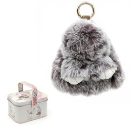 Fluffy Bunny Keychain - Ultra Soft Plush Rabbit Charm