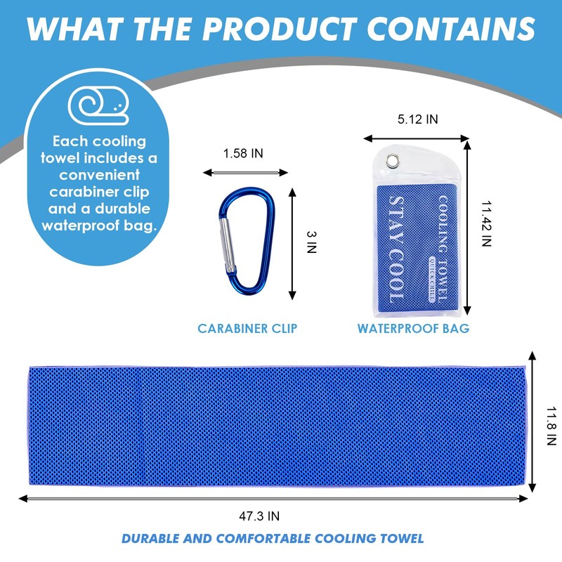 CSITE 3 Pack Cooling Towels (47"x12") for Neck and Face,