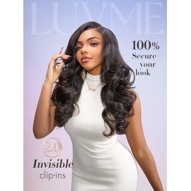 LUVME Extensiones De Cabello Humano Real Con Clip Invisibles Extensiones De Cabello Humano Remy Con Clip Para Mujeres Cabello Humano Natural 20" 110 G 7 Unidades Negro Natural