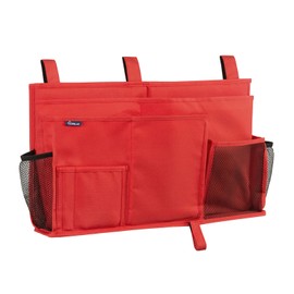 Surblue Bedside Caddy Hanging Bed Organiser Storage Bag for Bunk and Hospital Beds, College Dormitories, Baby Bed Rails, Storage 8 Pockets (Red)