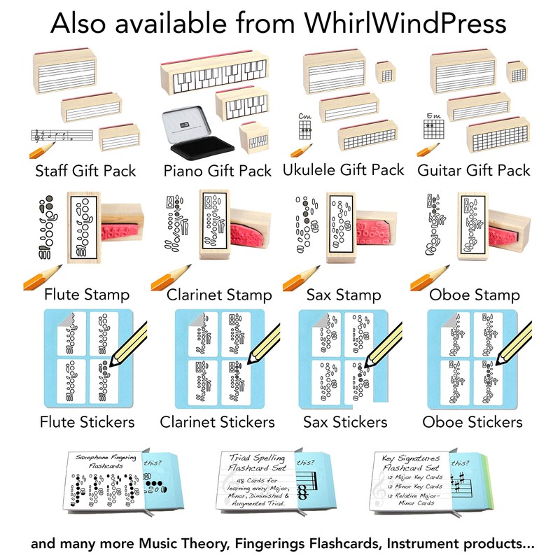 Large Music Staff Rubber Stamp