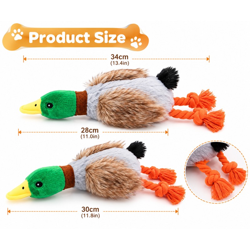 Plush Squeaky Duck Dog Toy for Interactive Play – Soft