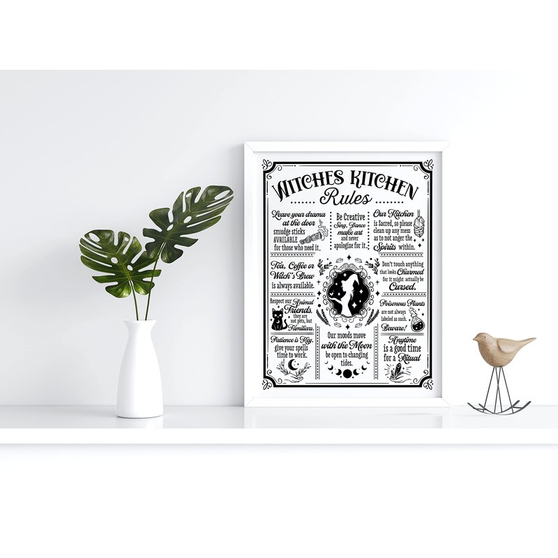 WBdesignz Witches Kitchen Rules Witches Kitchen Picture Wall Decoration Cooking