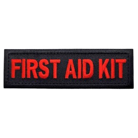 First Aid Kit Embroidered Patch [3.5 X 1.0 -Hook Fastener Backing - FP7]
