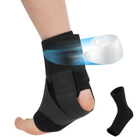 TANGKA - Tobillera con cordones rápidos para mujeres y hombres con férulas laterales extraíbles, soporte ajustable para recuperación de lesiones de tobillo