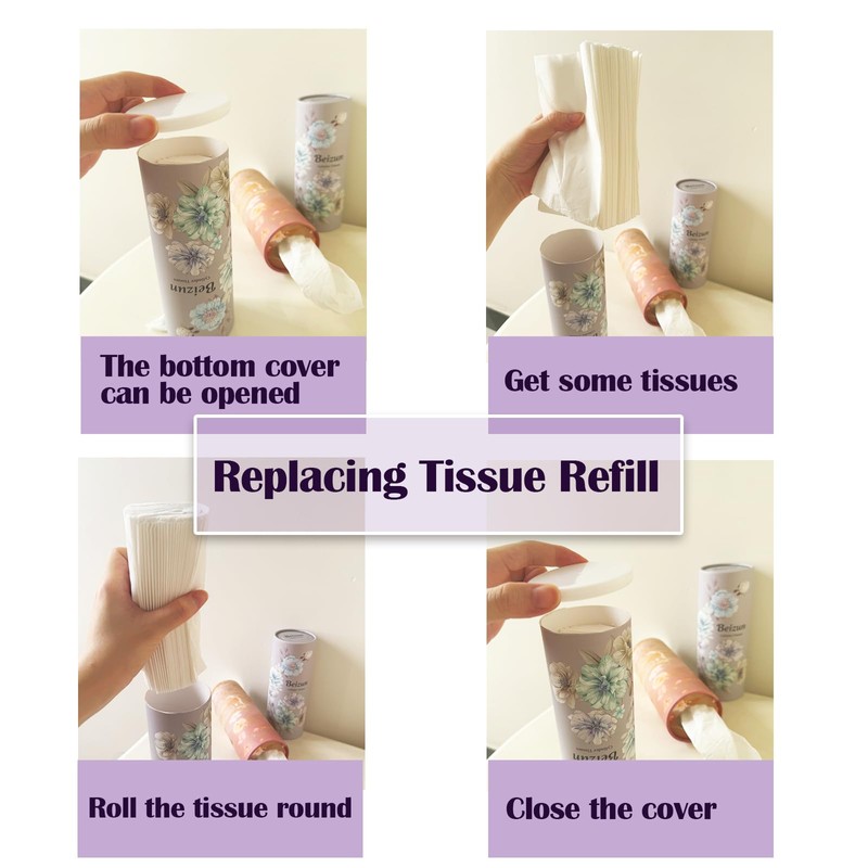 Beizun Car Tissue Holder with Facial Tissues - 4 PK