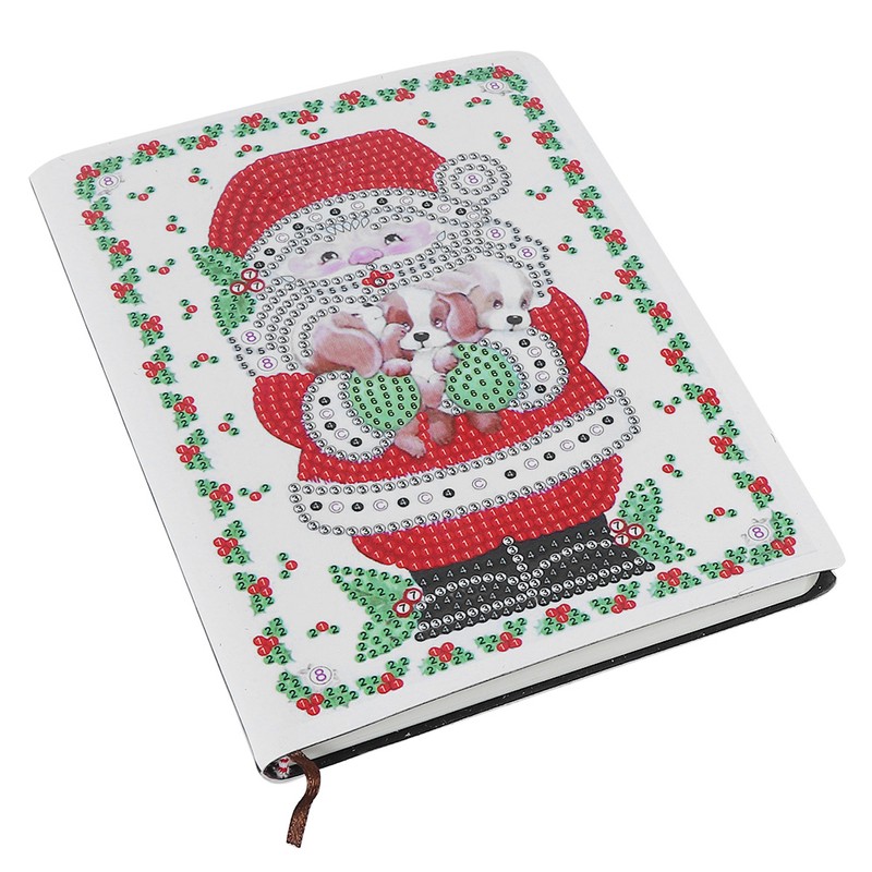 DIY Christmas Santa Claus Pattern Diamond Painting Notebook Kits Decoration