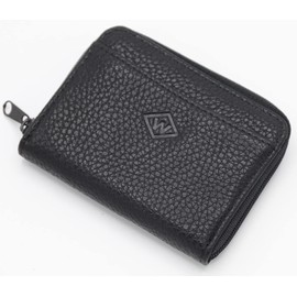Van Der Rich ® - Women's Leather Mini Wallet with Key Ring, black