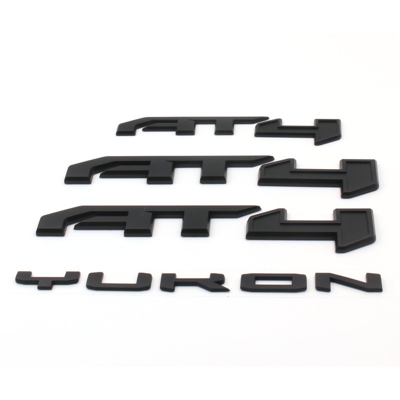 4PCS Set Door Rear AT4 Yukon Emblems Letters Compatible with