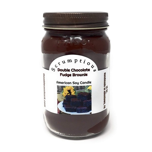 Fudge Brownie, Double Chocolate Scented 100% Soy Candle, 16 Oz.