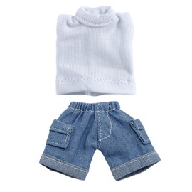 niannyyhouse OB11 Size Obitsu Doll for 4.3 inches (11 cm) Body, Cowboy Shorts, Long Vest, Pocket Cargo Pants, Doll Clothes, 1/12bjd Doll Clothes (long, blue)