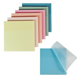Transparent Sticky Notes,6 Pack 3x3 in, Clear ，Self-Adhesive Waterproof Translucent, Clear Notes, for Bible Sticky Notes, School, Office (Pastel 6 Colors, 3 * 3 Inch)