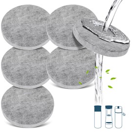 Pack of 6 Water Filters for Fill & Go Water Filter Bottles Carafes, Water Filter Discs Removes 99% PFAS, Chlorine, Microparticles, Other Taste-Disturbing Substances in Drinking Water