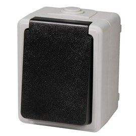 McPower Taff, 1534871 Wet Room Socket 250 V ~/16 A, IP44, AP Grey