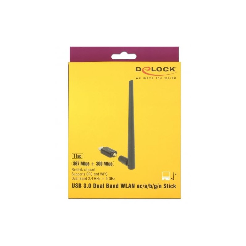 DeLOCK USB 3.0 Dual Band WiFi + Antenna