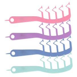 Baluue 4pcs Z-shaped Wide Tooth Comb for Women Anti-static Detangling Combs for Curly Wet Hair Portable Scalp Massaging Tool Pink Green