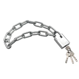 Li-TianFeng Security Chain Hardened 6x500mm-Stainless Steel Heavy Duty Chain Lock for Gate Bike Generator Fence Outdoor - Anti-Rust Galvanized Steel (Chrome)