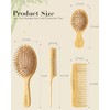 Juego de 4 cepillos de bambú para el cabello, cepillo