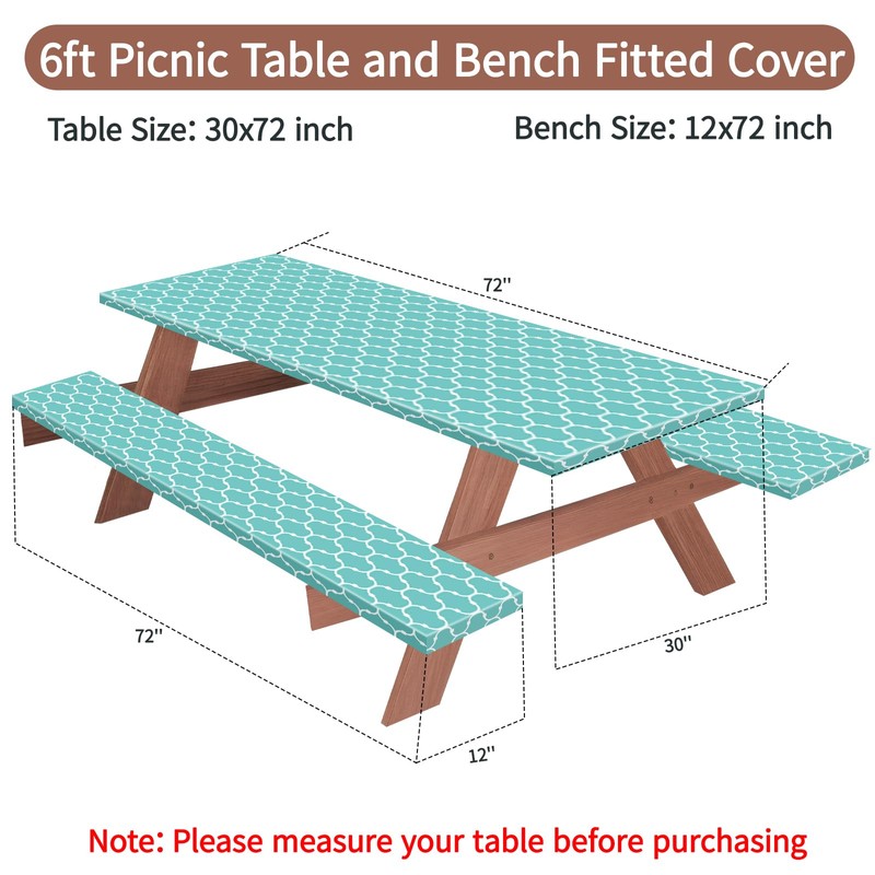 Picnic Table Cover with Bench Covers Waterproof Camping Tablecloth Flannel