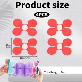 6 Pcs Fiesta Paper Flower Garland, Colorful Garlands Are Birthday Party Tissue Banner, Multicolored Hawaii Garland Party Streamers That Reused Four-Leaf Paper Garland for Birthday Party Home Decor