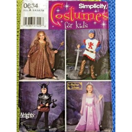 Simplicity 0664 Costumes for Kids Pirate, Knight, Fairy Princess, and Queen