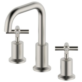 Duttao Two-Handle Widespread Bathroom Faucet, Bathroom Faucets for Sink 3 Hole with Push up Pop-up Drain 2 Handle 8 Inch Sink Faucet Brushed Nickel Finish DF-1309CCH-BN