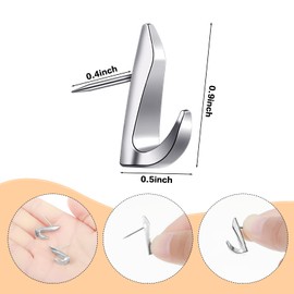 Ferraycle 30 Pieces Metal Push Pin Hangers 20 lbs Picture Hooks Zinc Alloy Thumb Tacks Hanging Hooks with Nails for Home Office Fabric Wall Wooden Board (Silver)