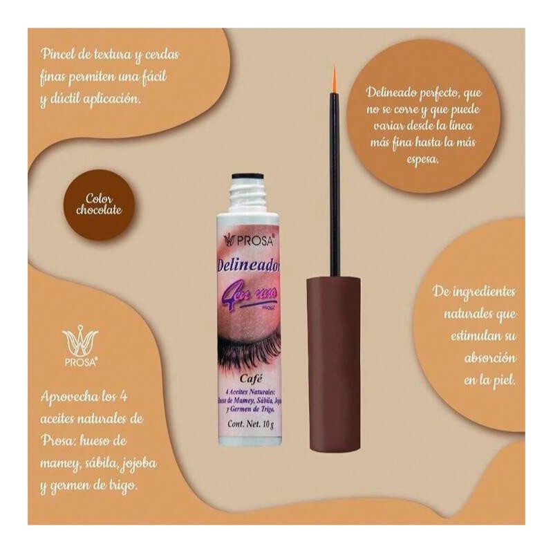 PROSA Brown Eyeliner - Long Lasting Formula, Waterproof, Original Product