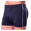 Aquarti Men's Swimming Trunks with Drawstring Elastic Waistband Black/Ecru, Size: