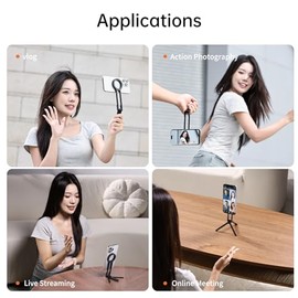 ULANZI MA30 Magnetic Phone Tripod Stand for iPhone - Aluminium Smartphone Mini Tripod Foldable Pocket Cell Phone Stand Dual-Sided Magnet Quick Mount Compatible with iPhone 16 15 14 13 12 (Negro)