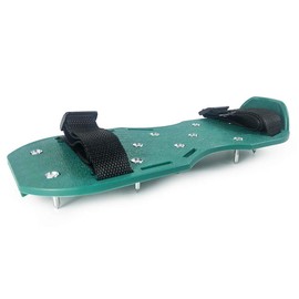 QWORK Gunite Spiked Shoes With 3/4” Short Spikes Perfect For Epoxy Floor, Overlays, Cover Installation, Green Color (Pair)