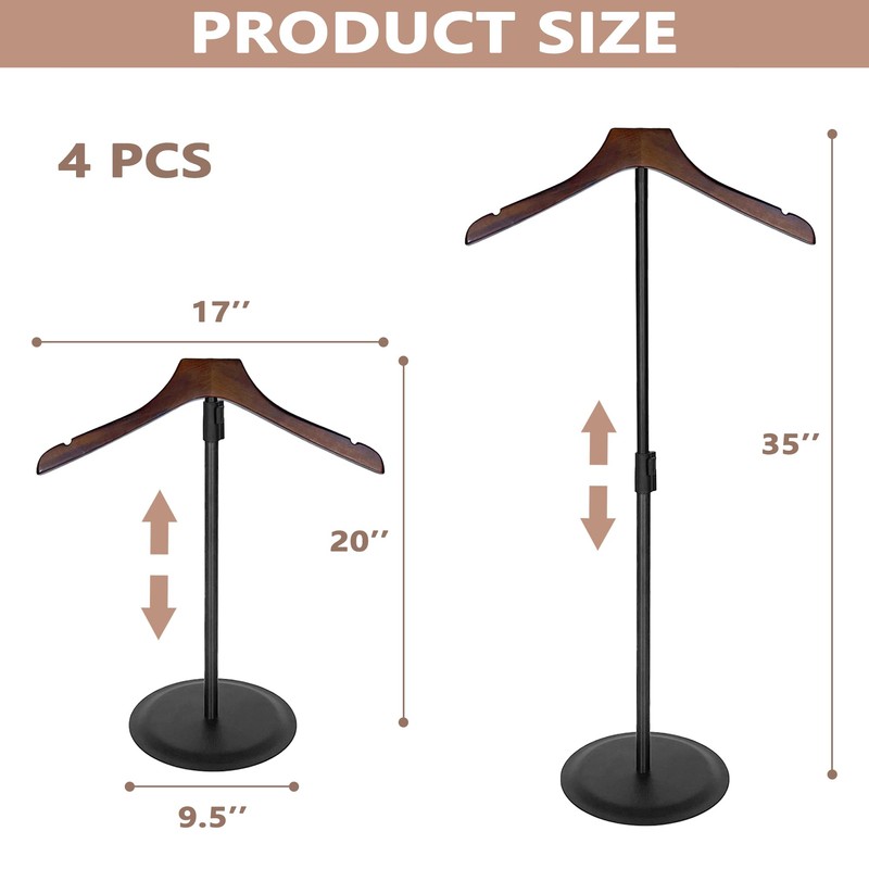 KORETECH 4 Pack Shirt Display 35" Height Adjustable Shoulder Stand