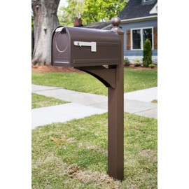 Architectural Mailboxes Northpointe™ Decorative, Heavy Duty Steel Metal Post Mounted Mail Box for Outside, Bronze, Large Curbside Mailbox with Magnetic Latch