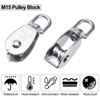 AuInLand 304 Stainless Steel Single Pulley Block M15 Wire Rope