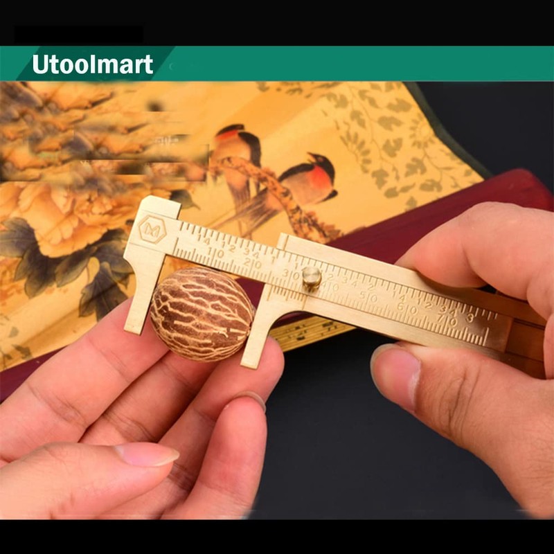 Utoolmart 80mm Vernier Caliper 3inch Metric Inch Copper Measuring Tool