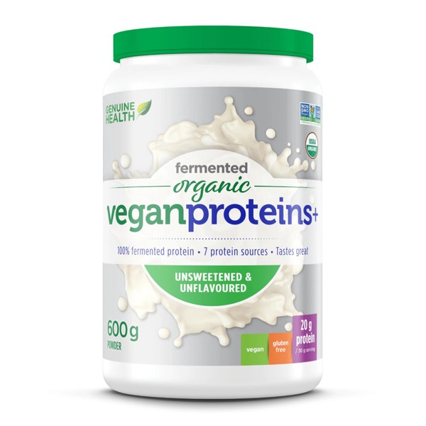 Genuine Health Organic Fermented Vegan Proteins+ Unsweetened & Unflavoured 600g