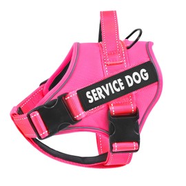 voopet Service Dog Harness, Emotional Support Pet Vest Harness, Reflective Breathable and Adjustable No-Pull ESA Dog Harness for Small Medium Large Dogs (with 4 PCS Removeable Tags)