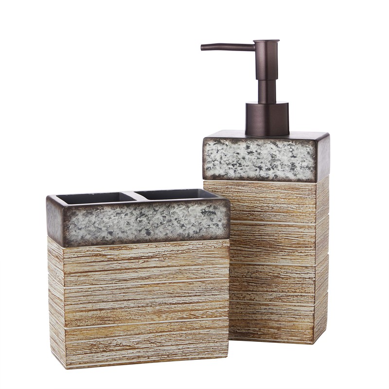 SKL Home by Saturday Knight Ltd. Farmhouse Crate Soap Dispenser,Natural