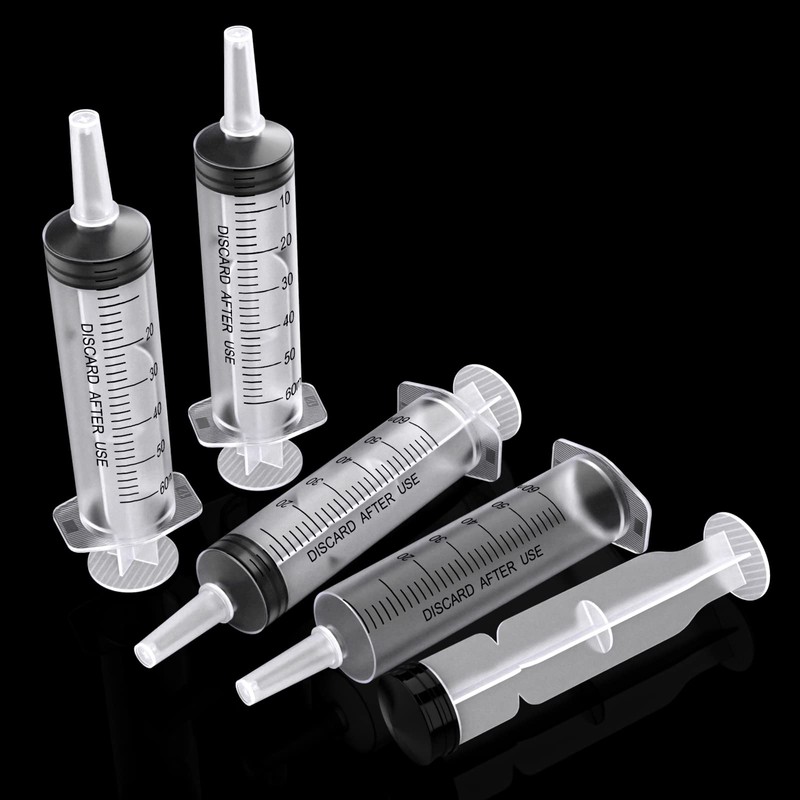 6 Pack 60ml/cc Plastic Syringe Large Syringes Catheter Tip Sterile