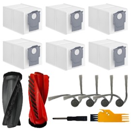 Frexusuent Replacement for Roborock Saros 10R and for Roborock Saros 10 Robot Vacuum Cleaner, Saros 10R Accessories, 1 Main Brush, 6 Dust Bags and 4 Side Brush Accessories Kit