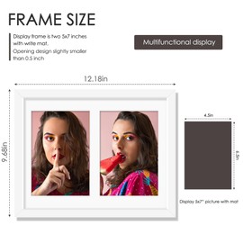 DUENPY 8.5x11 Double 5x7 Picture Frame Double Picture Frame Displays Two 5x7 inch Photos Available Horizontal Wall Mounting Display and Vertical White